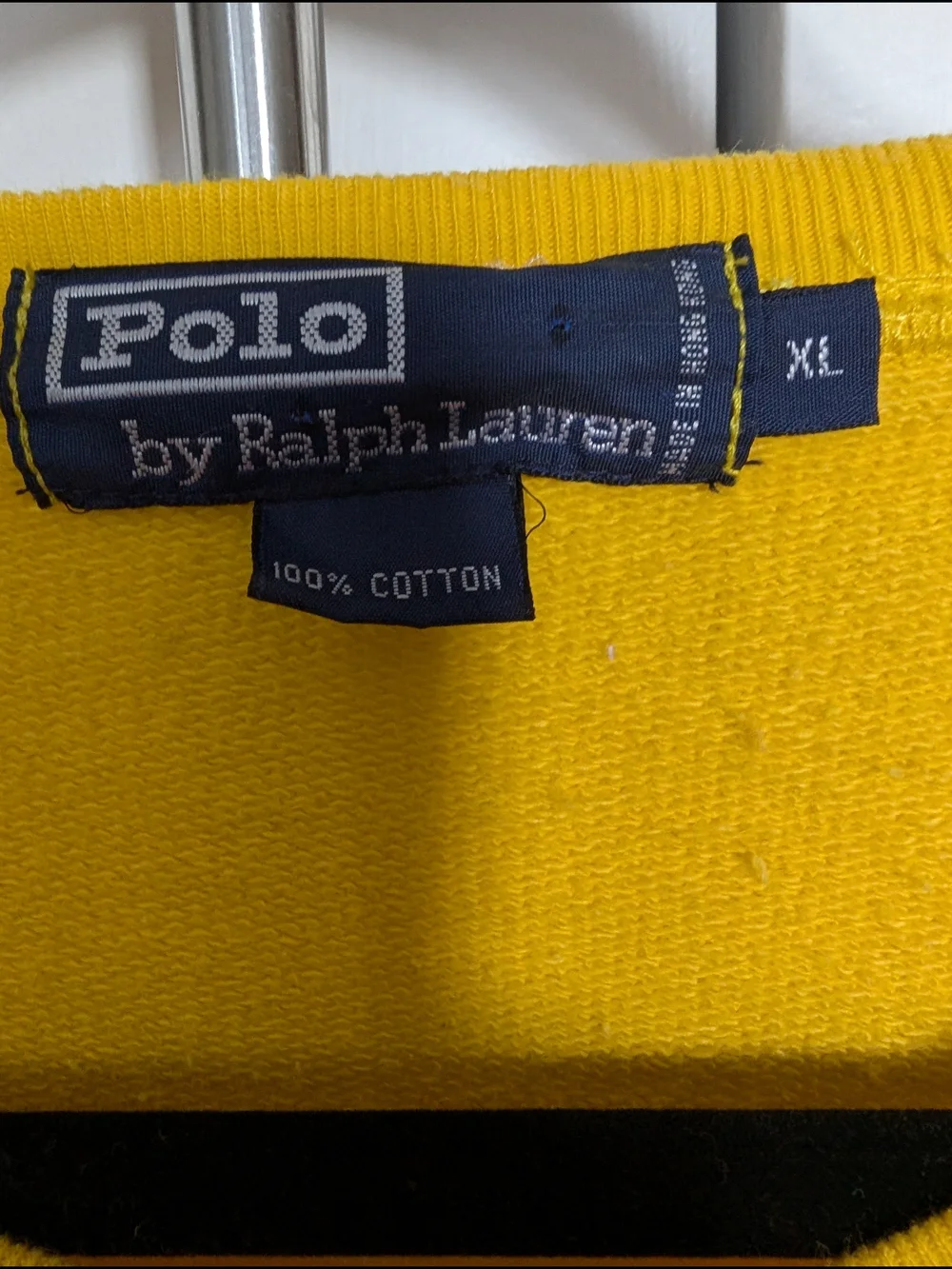 Polo Ralph Lauren Men's 100% Cotton Yellow Crewneck Sweatshirt Size XL